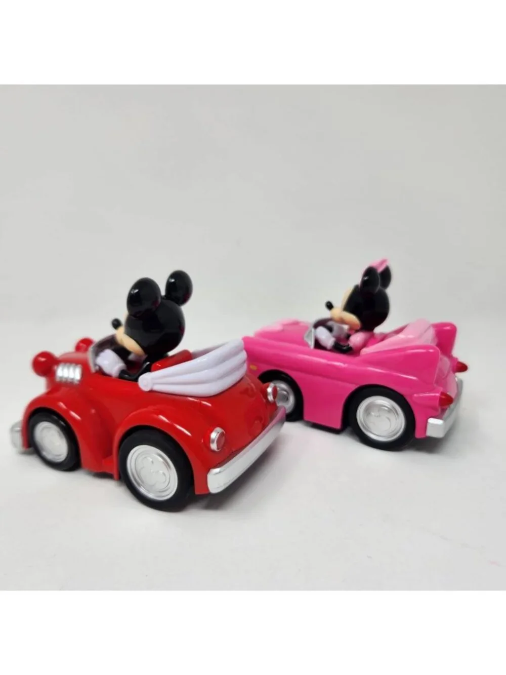 Disney Jr Minnie Mouse and Mickey Mouse pull-back Toy Cars, Vintage Roadster